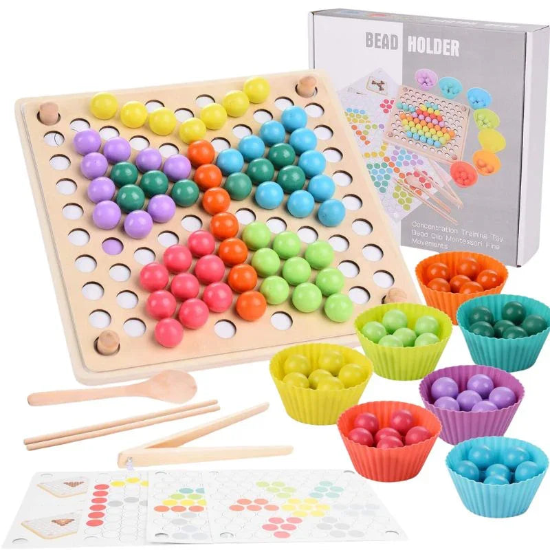 Wooden Montessori Bead Holder