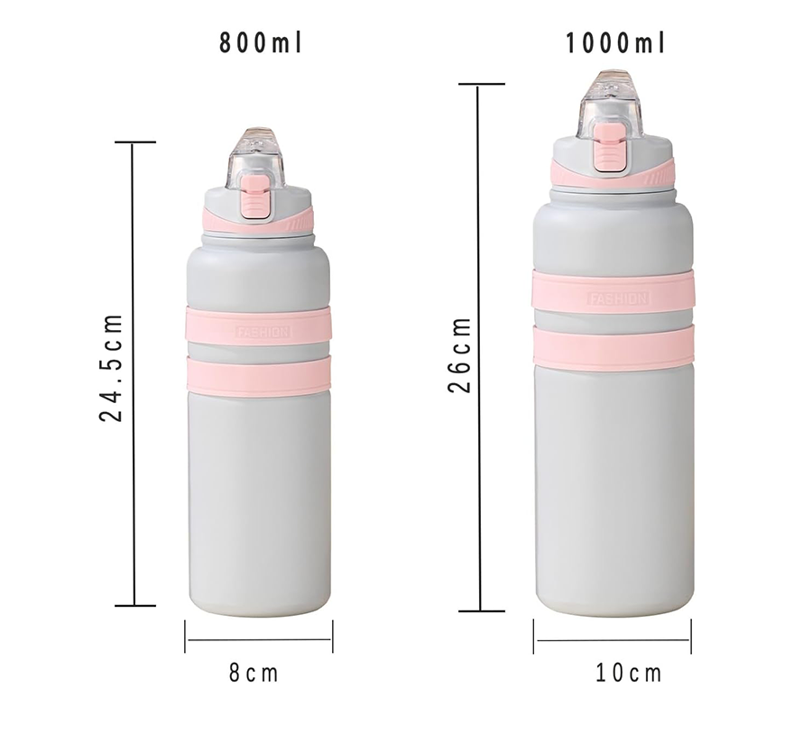 Thermos Flask Vacuum Travel Metal Tumbler 800ML 1000ML Stainless Steel Water Bottle with Handle - 8103 - 8104