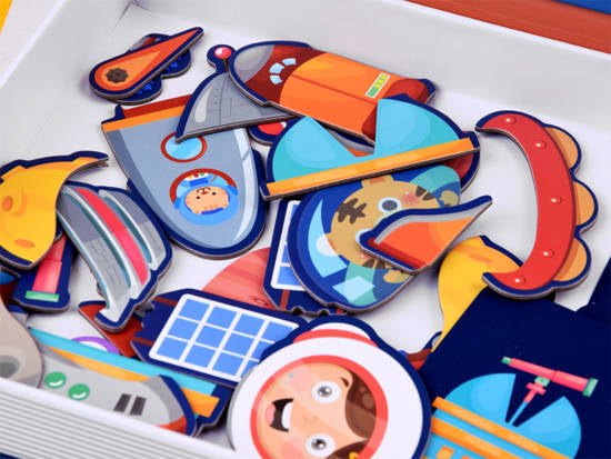 Magnetic Puzzle Book; Space Theme - 50 Pcs