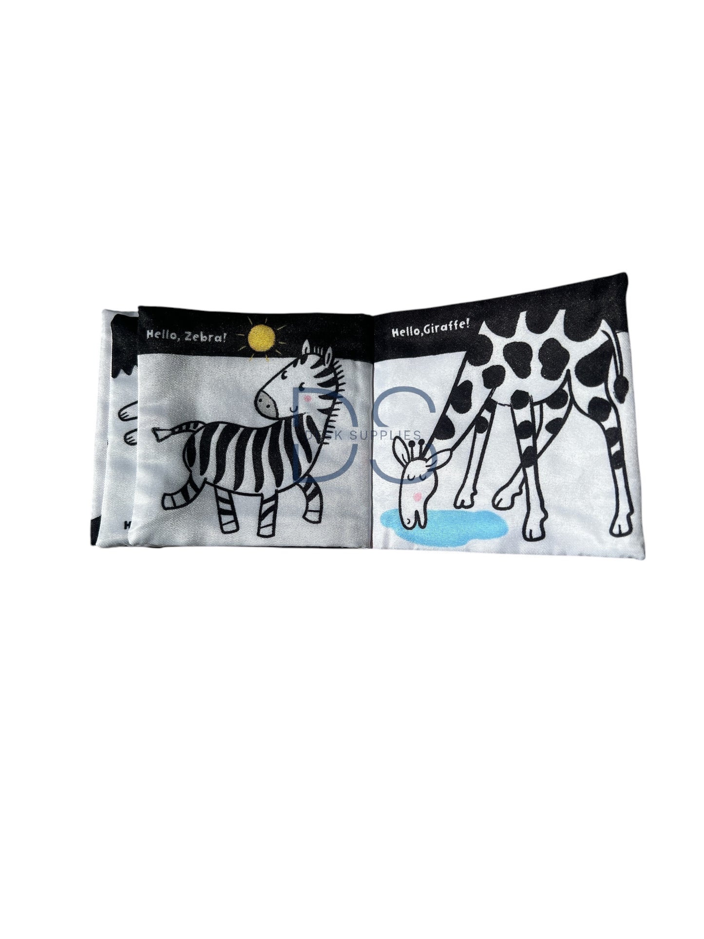 Hello Animals! A black-and-white Cloth Book