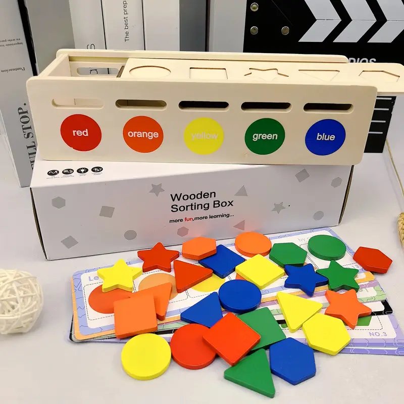 Wooden Montessori Colour and Shape Sorting Toy