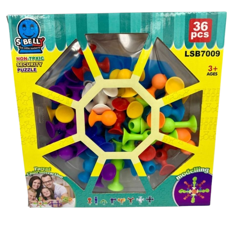 Suction Cups Sensory Construction Building Blocks – 36 pieces
