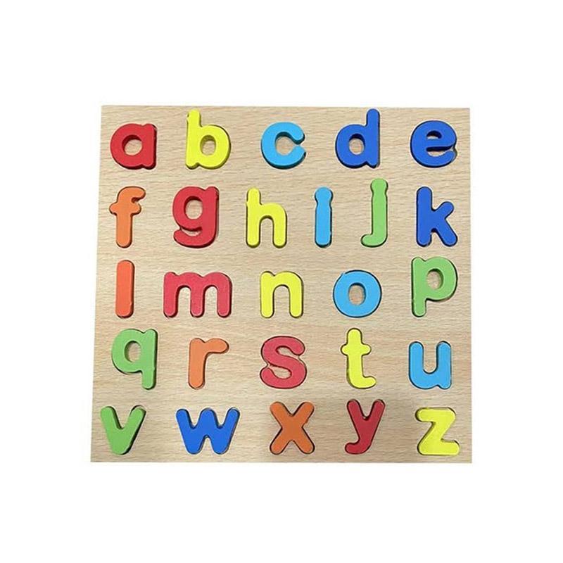 Small Letters Wooden 3D Learning Mini Puzzle Board