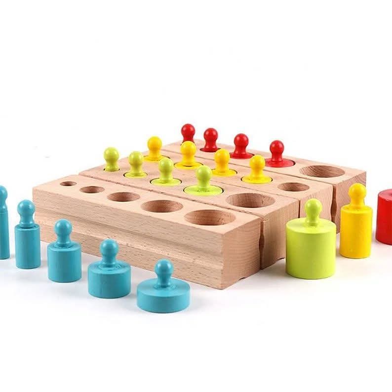 Wooden Knobbed Cylinder Blocks