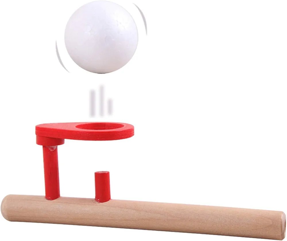 Wooden Blowing Tube Floating Ball Set