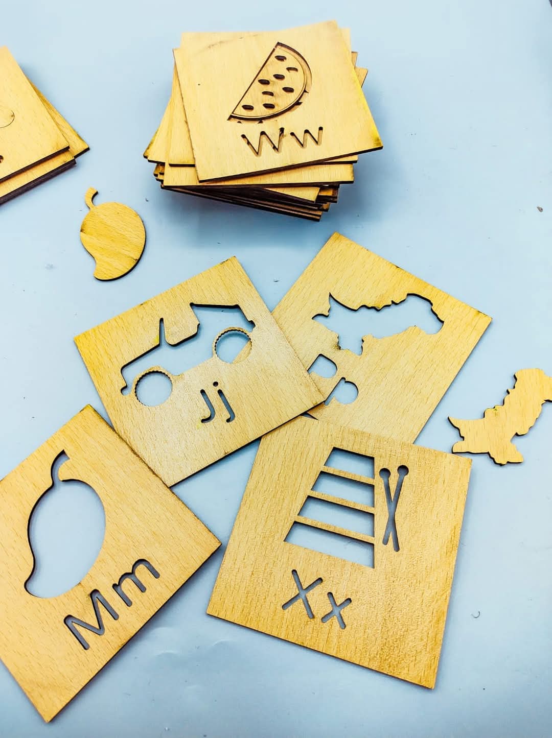 Wooden ABC Stencils