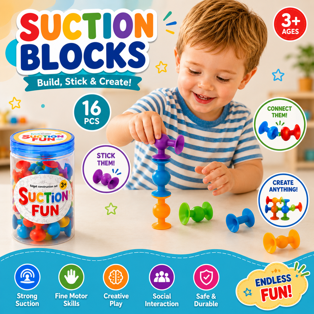 Suction Blocks – 16 Pieces