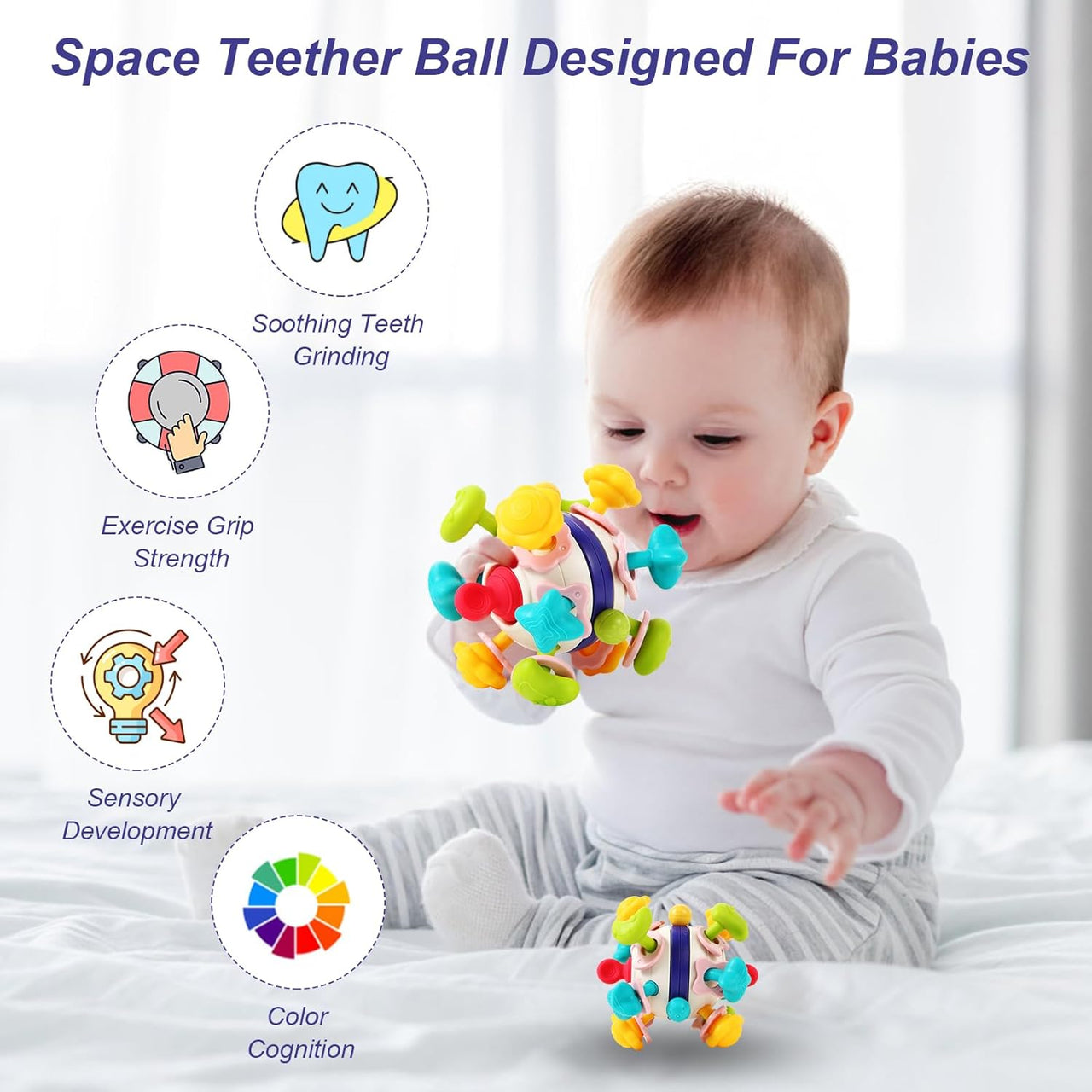 Baby Teether & Rattle Ball Ultimate Fun & Relief for Teething Tots