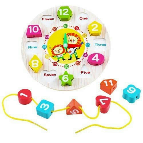 Seton Wooden Clock With Beads