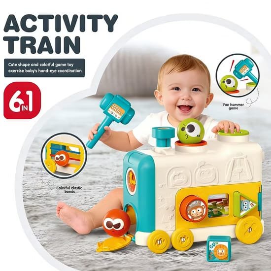6in1 Multifunctional Activity Train Interactive Learning And Skill Development Toy