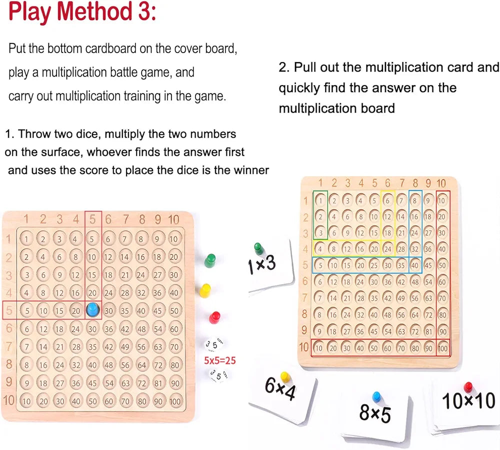 Multiplication Board Game 3 in 1