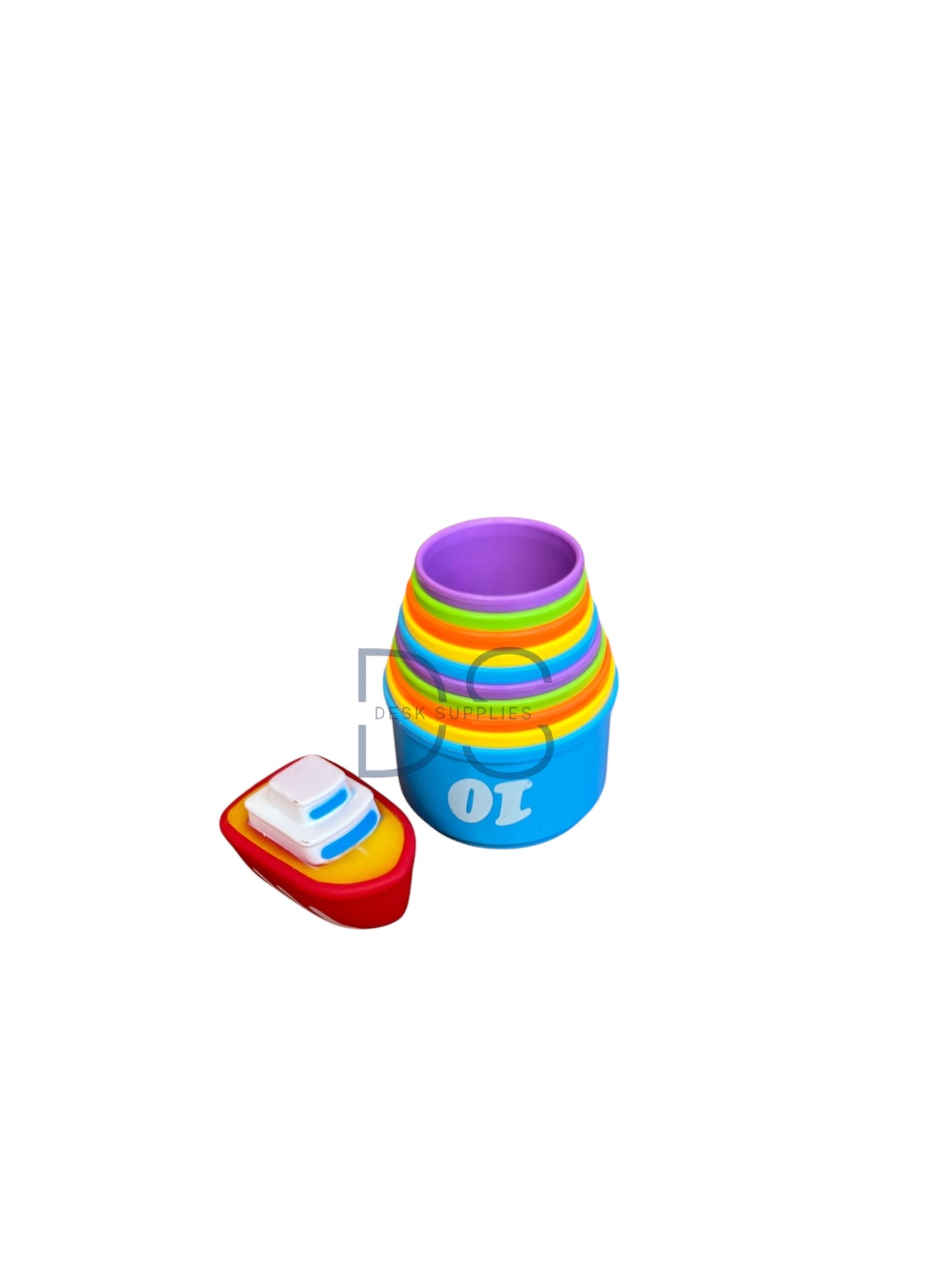 Colorful Stacking Cups with Numbers and Animals