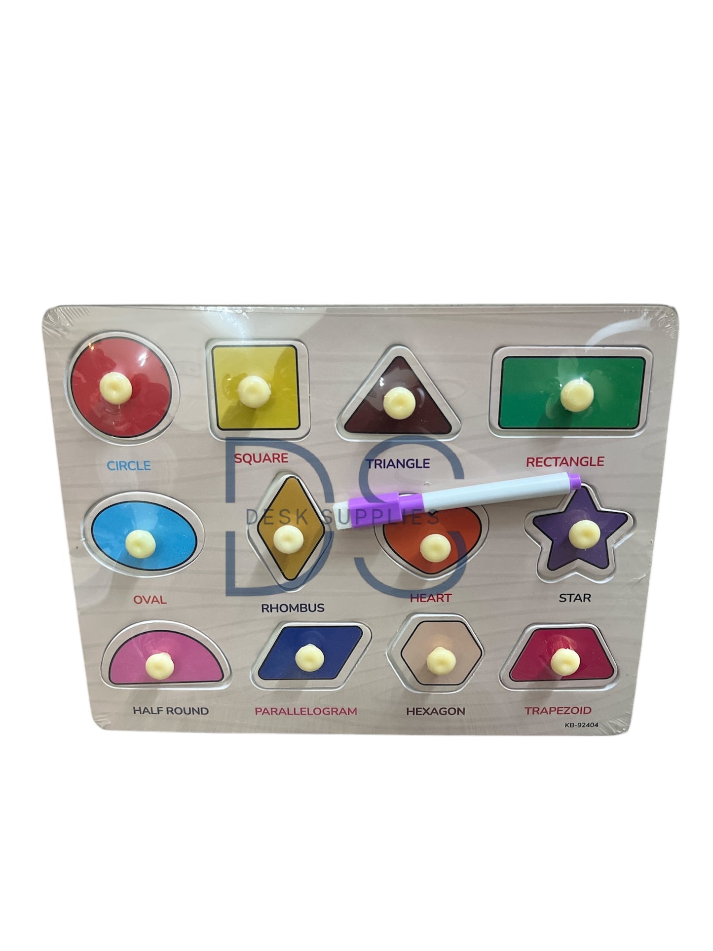 Shapes Wooden Knob Puzzle With White Board
