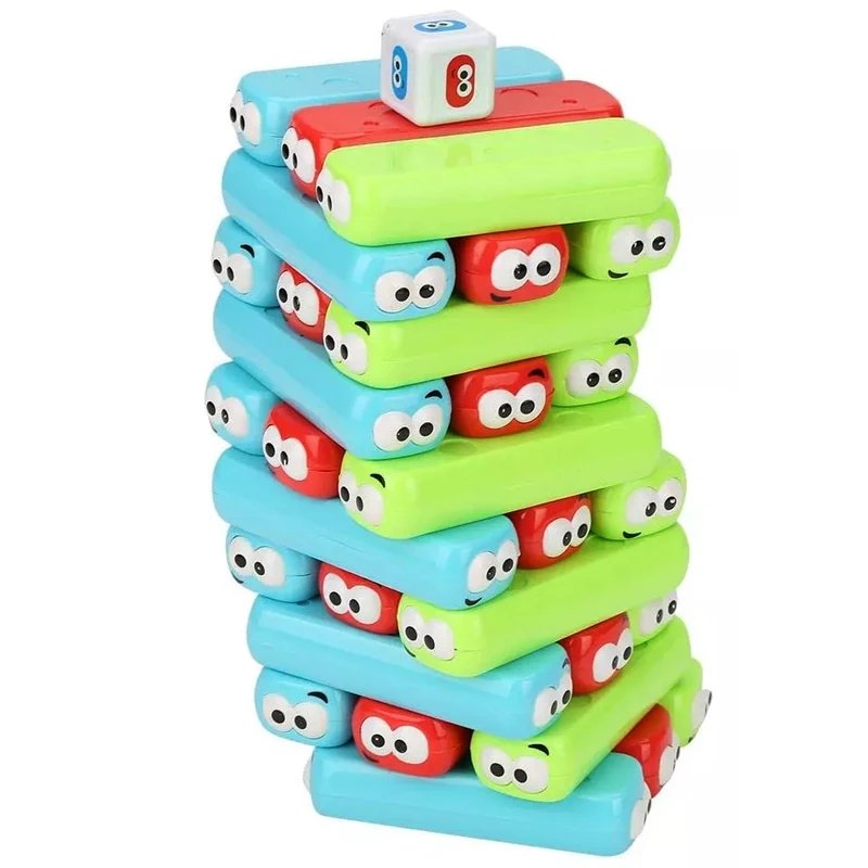 Monster Stacking Block Balance Game With Dice - 30 Piece Educational Family Toy