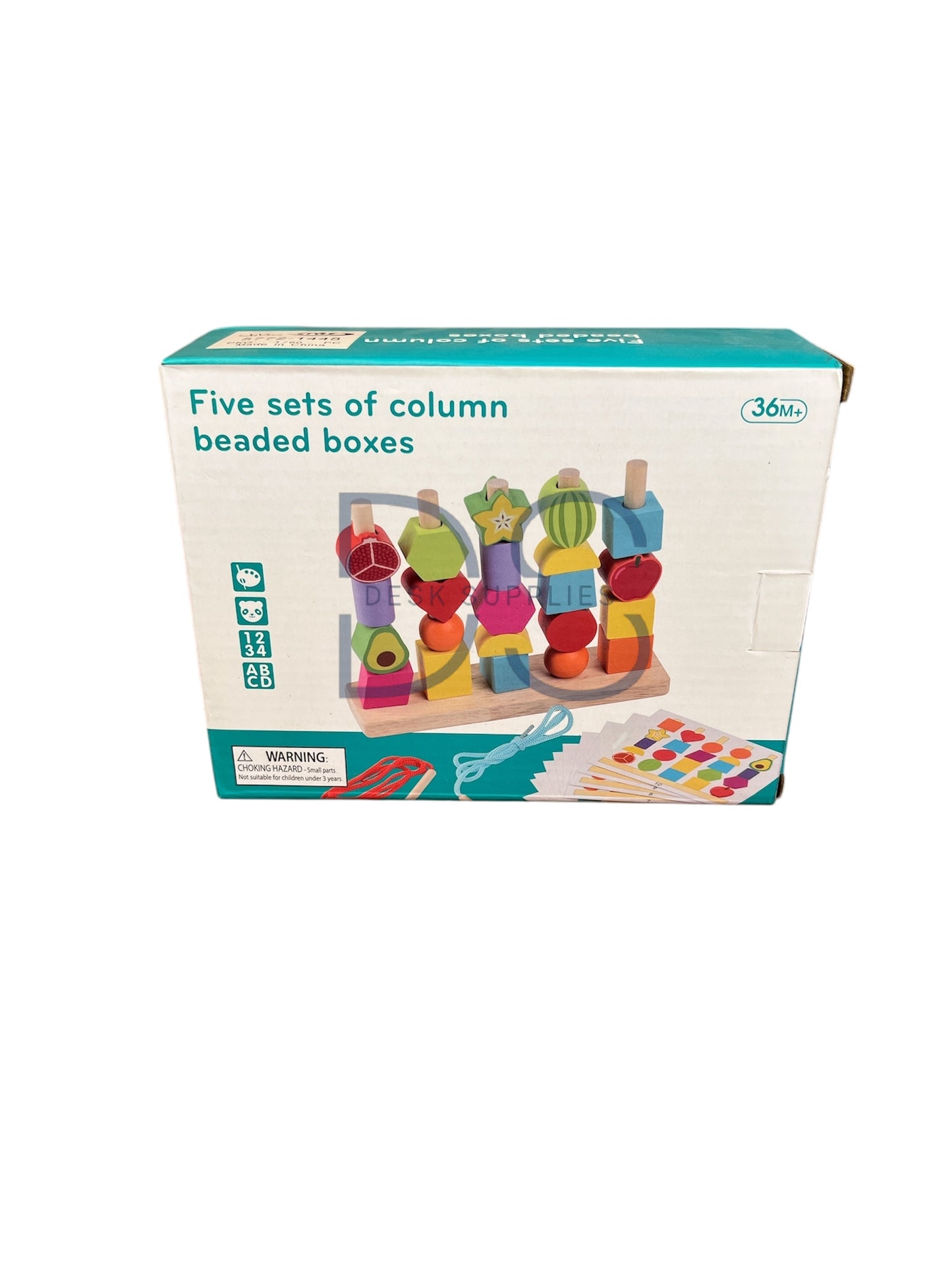 Wooden Montessori Fruits & Shapes Sequence with Lacing Pattern