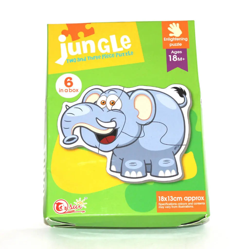 Jungle Two and Three Piece Jigsaw Puzzles for Toddlers