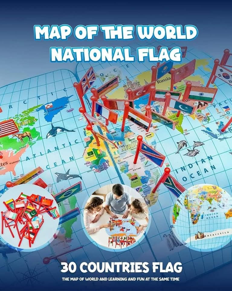 Map of the World; National Flag