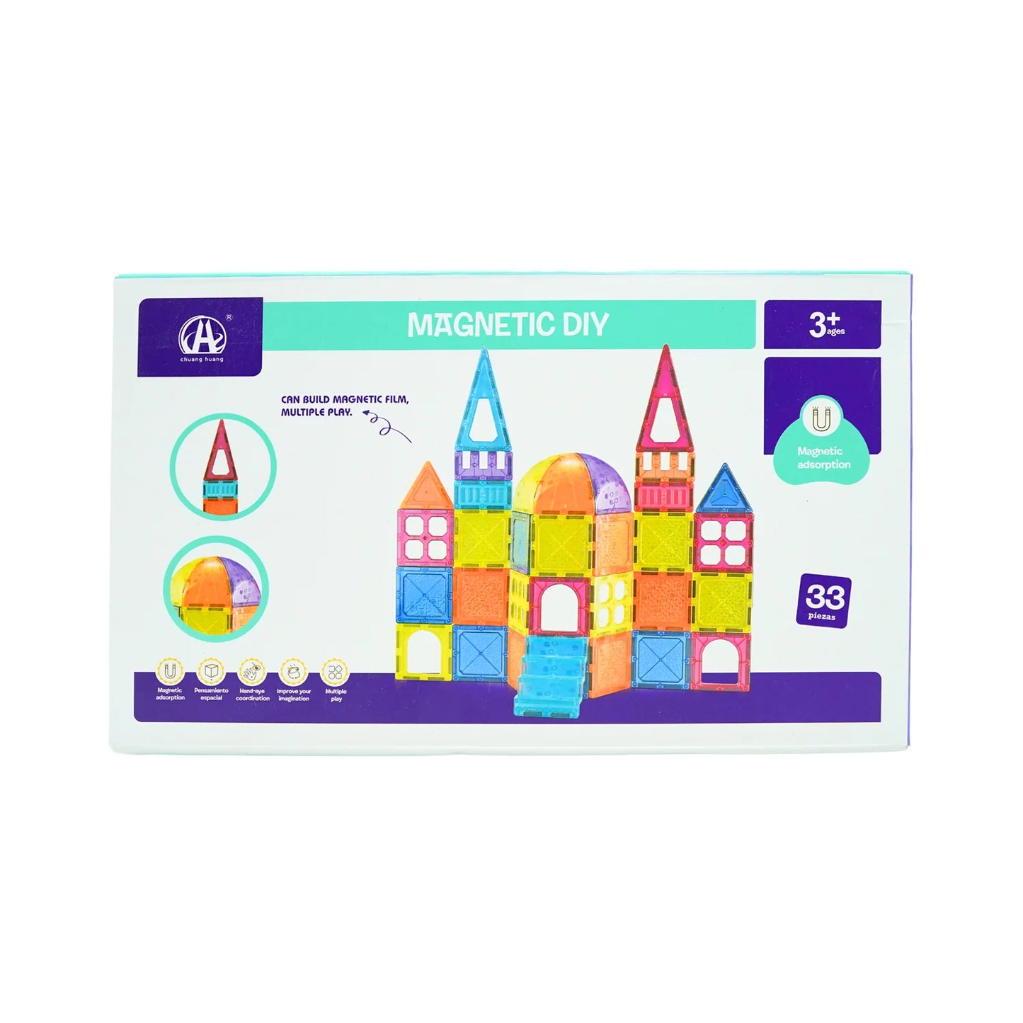 Magnetic 33-Piece DIY Building Block Set for Creative Play