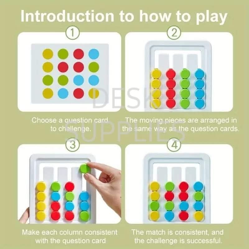 2 in 1 Four Color Matching Gear Pattern Logic Game