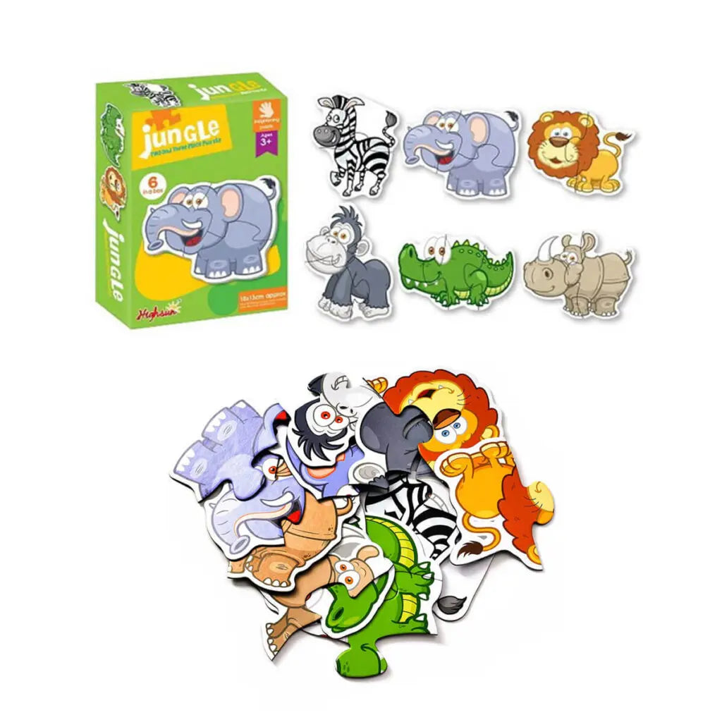 Jungle Two and Three Piece Jigsaw Puzzles for Toddlers