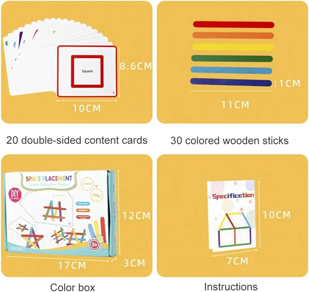Creative Shape Builder ‚DIY Space Placement Rainbow Sticks