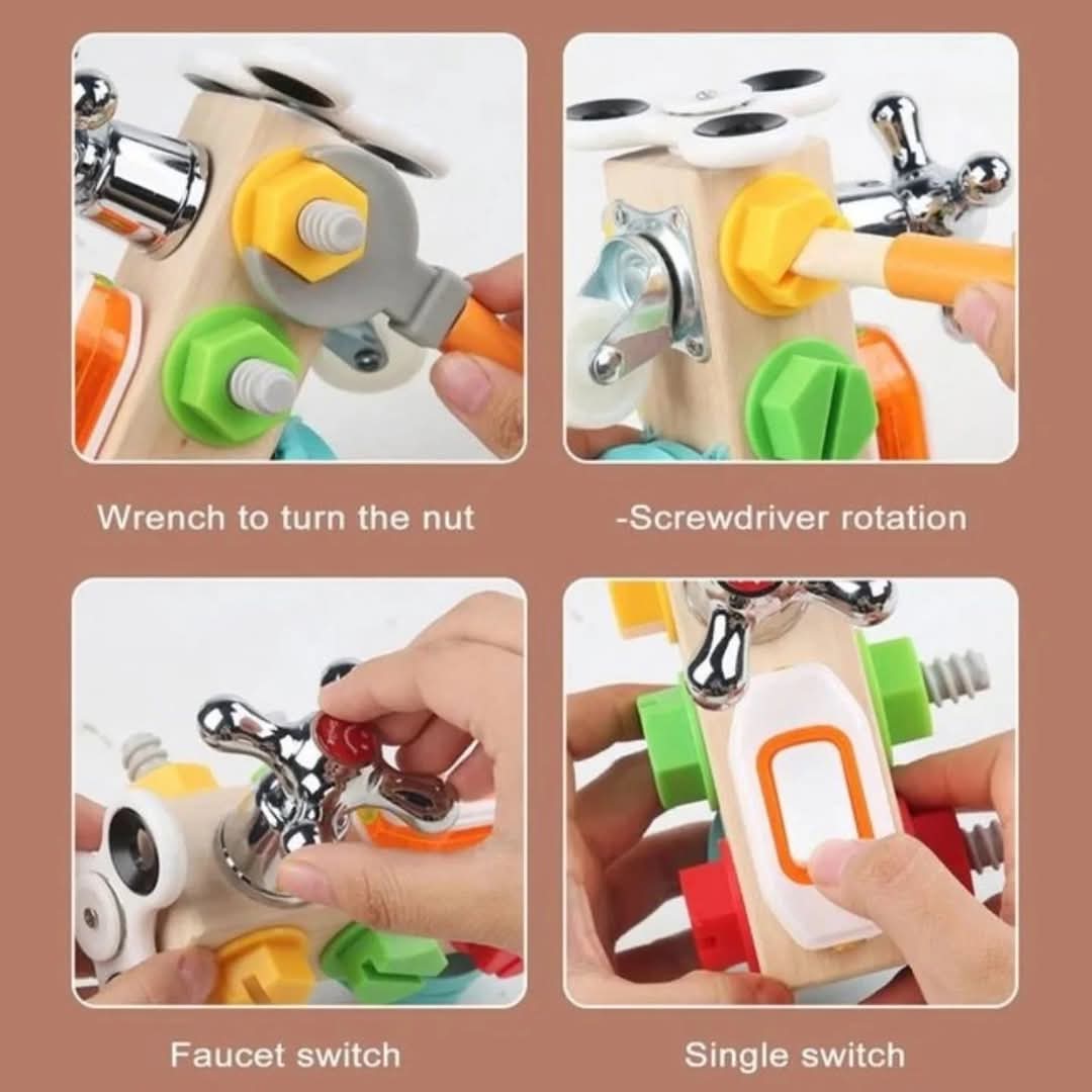 Wooden Busy Nut Combination Montessori Toy