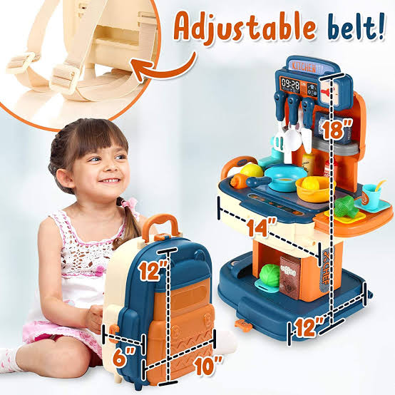 School Bag Kitchen 2 In 1 Playset For Kids
