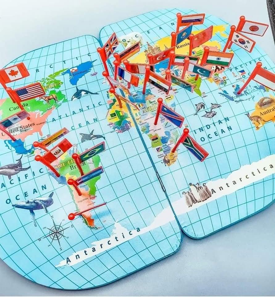 Map of the World; National Flag