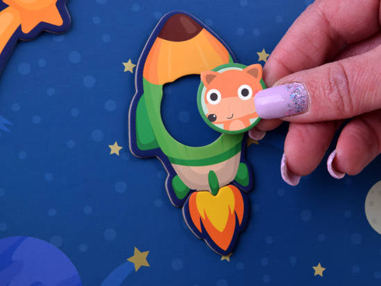 Magnetic Puzzle Book; Space Theme - 50 Pcs