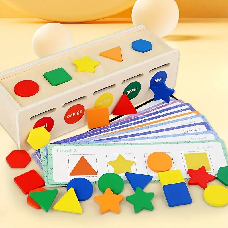 Wooden Montessori Colour and Shape Sorting Toy