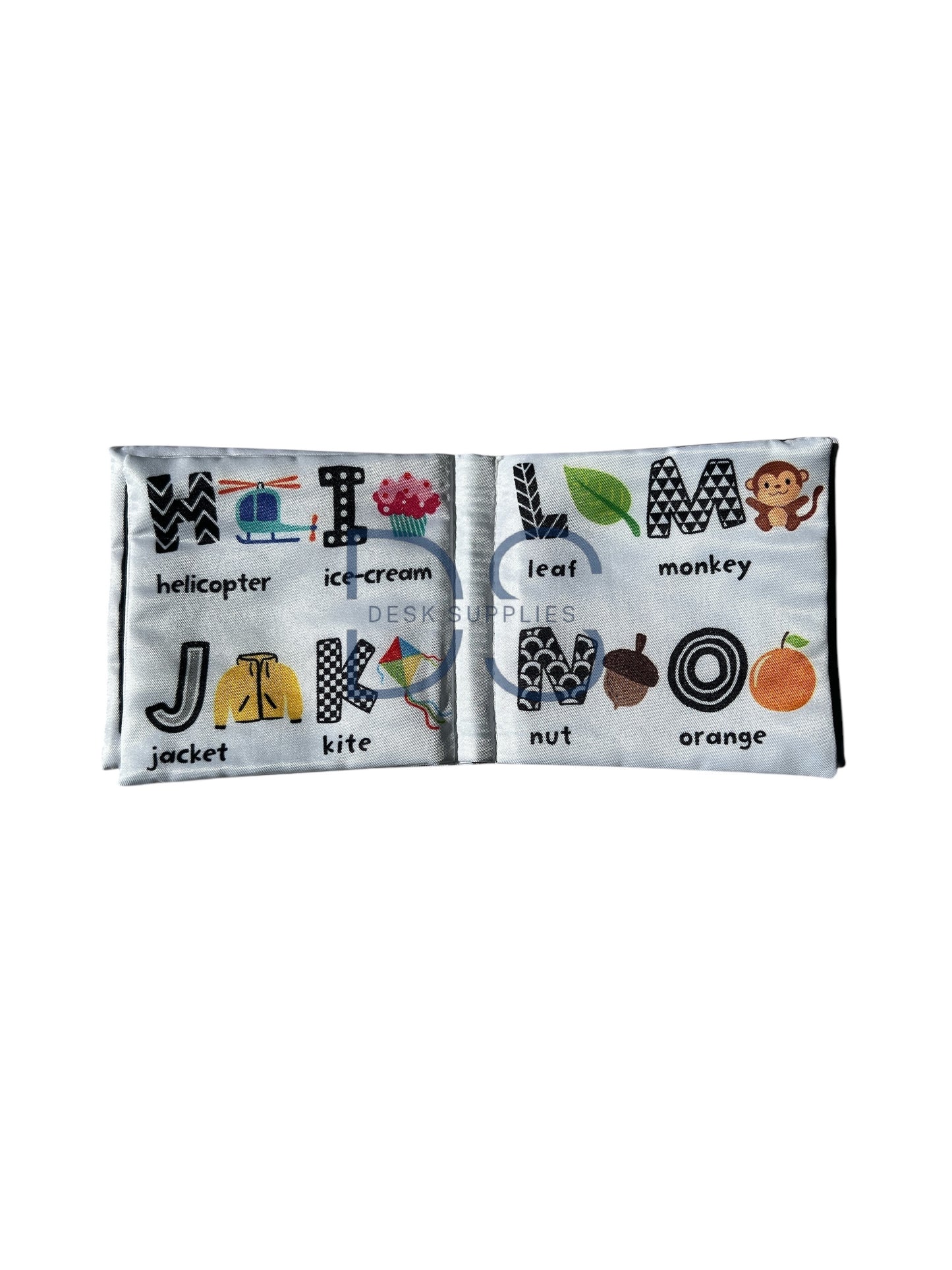 Hello Alphabet! A black-and-white Cloth Book