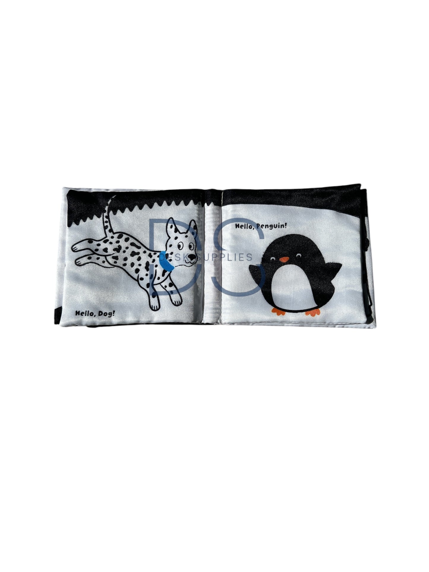 Hello Animals! A black-and-white Cloth Book