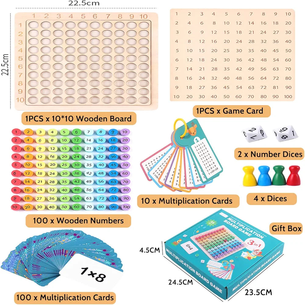 Multiplication Board Game 3 in 1