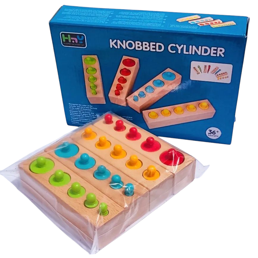 Wooden Knobbed Cylinder Blocks