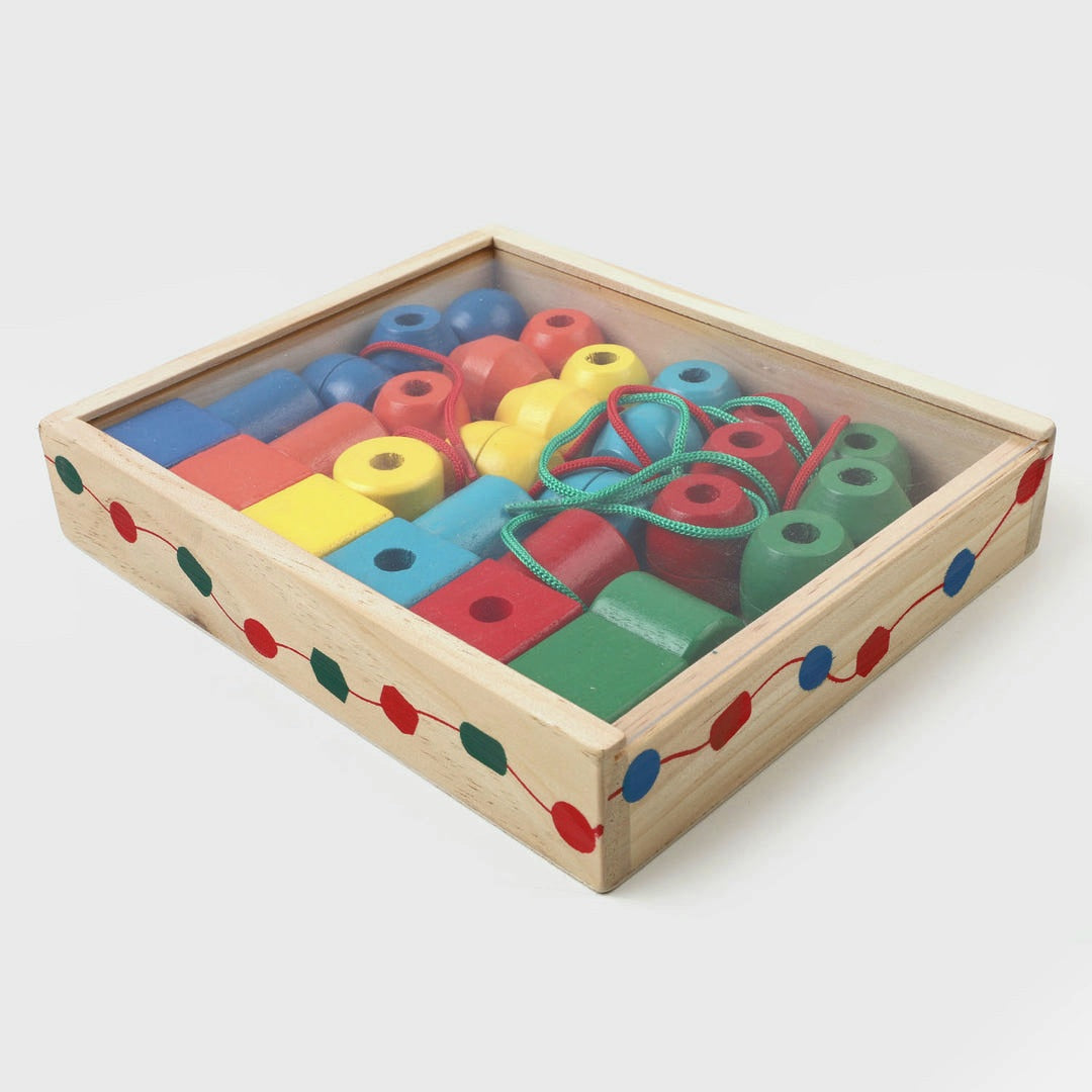 Geometric Shape Wooden Lacing Beads
