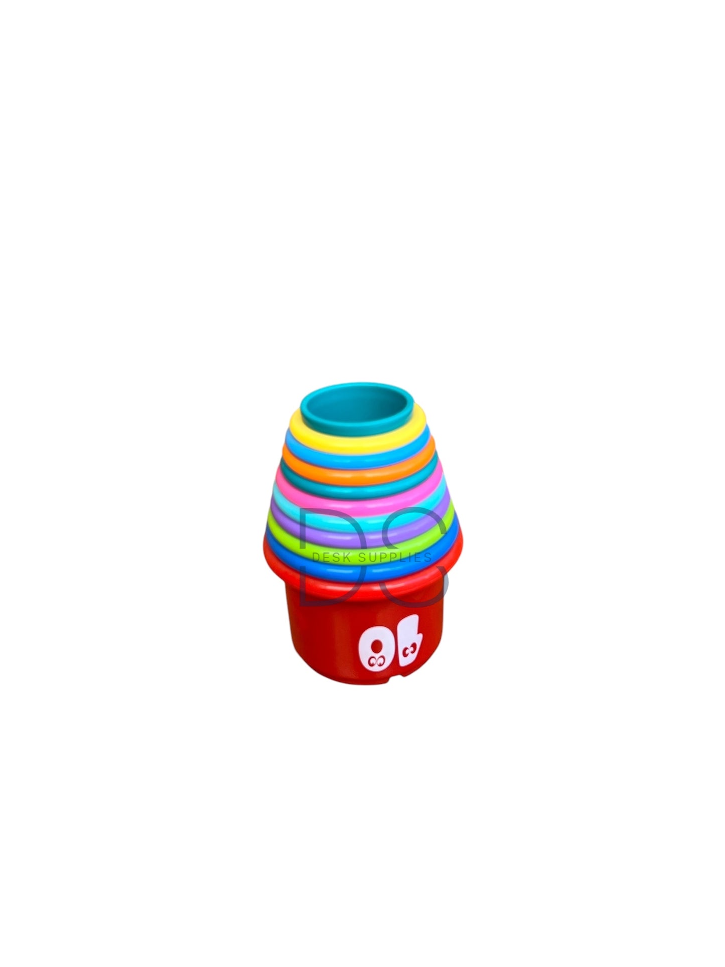 Colorful Stacking Cups with Numbers and Fruit Names