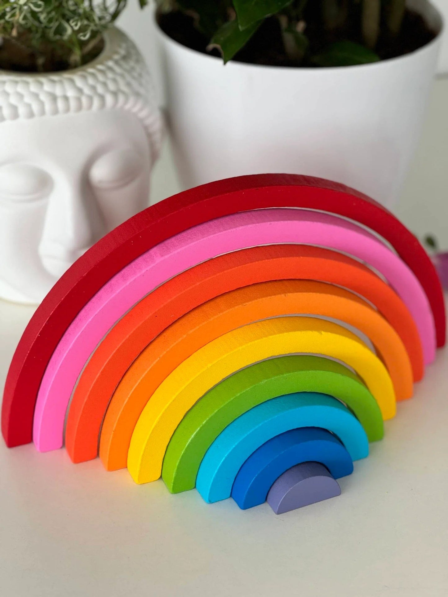 Wooden Rainbow Building Blocks with Board