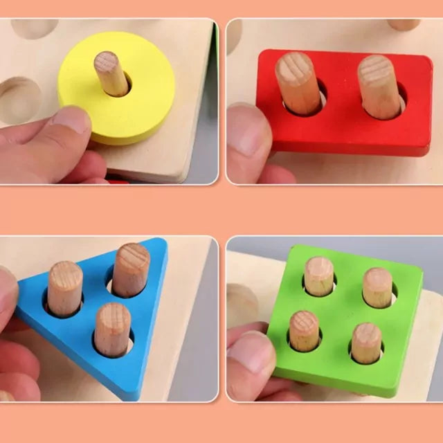 Four Column Geometric Shape Sorter with Magnetic Fishing Game (Damaged Box)