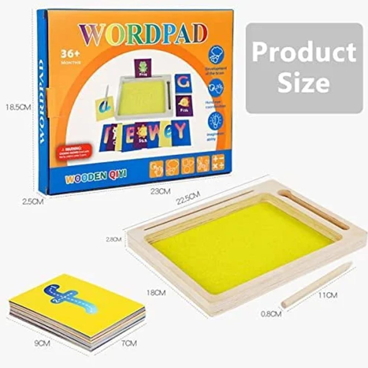 Wordpad Tracing – Wooden Sand Tray with Wooden Pen