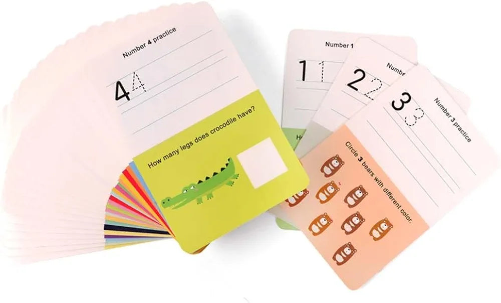 123 Write-and-Wipe Learning Cards – Reusable Early Learning Set