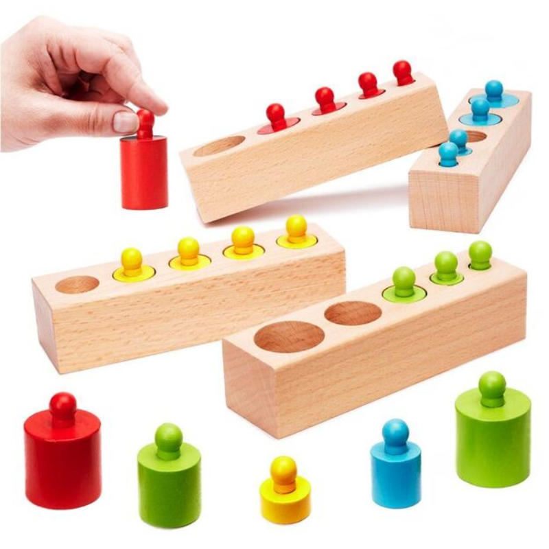 Wooden Knobbed Cylinder Blocks