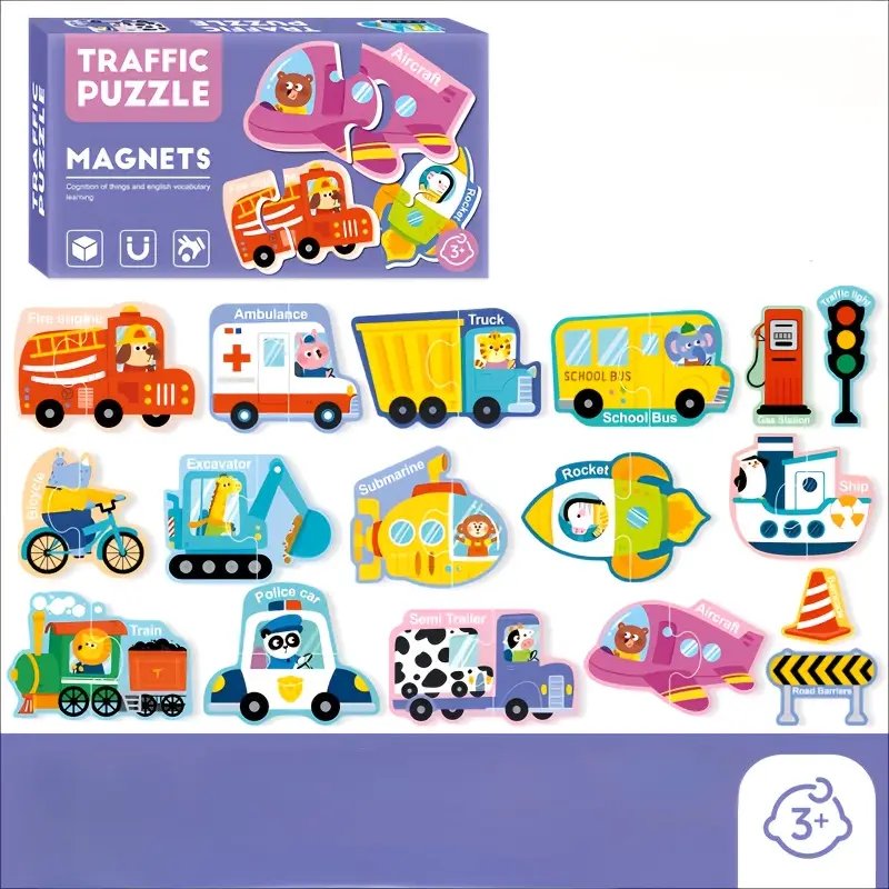 Traffic Magnetic Puzzles Playkit