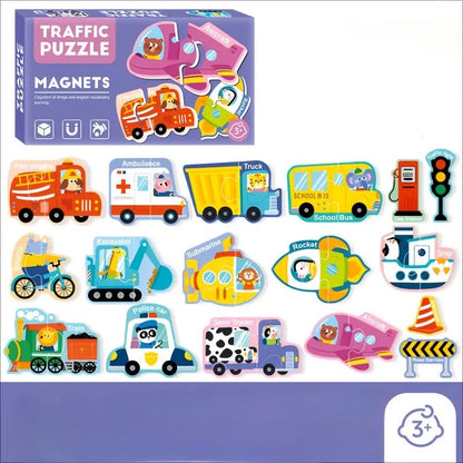 Traffic Magnetic Puzzles Playkit