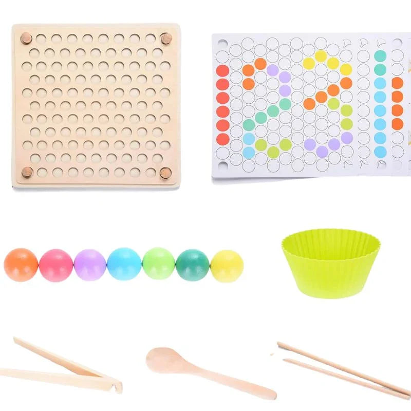 Wooden Montessori Bead Holder