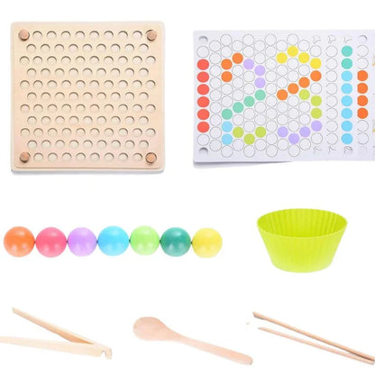 Wooden Montessori Bead Holder