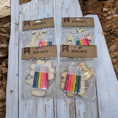 DIY Wooden Craft Colouring Set (Small)