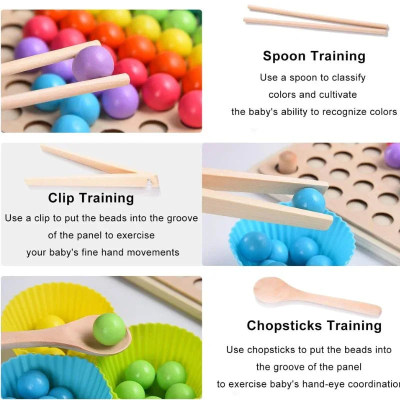 Wooden Montessori Bead Holder