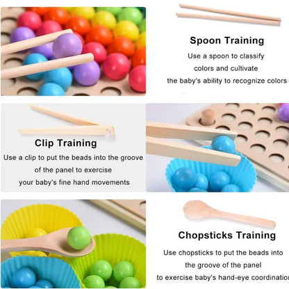 Wooden Montessori Bead Holder