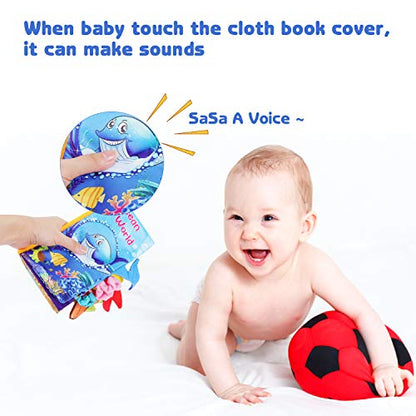 Ocean World- Soft Crinkle Cloth Book for Babies