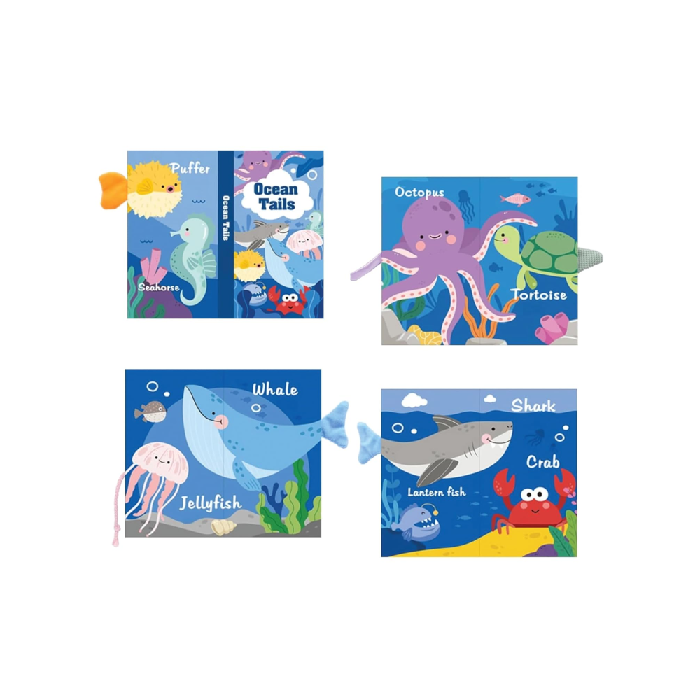 Ocean Tails- Soft Crinkle Cloth Book for Babies